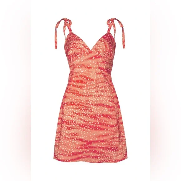 Monika the Label Alana Mini Slip Dress in Red Micro Floral - Picture 2 of 9